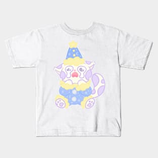 Crying starry cat clown Kids T-Shirt